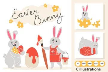 Conejo de Pascua Paquete de Ilustraciones