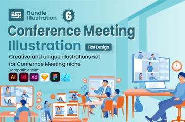 Conference Meeting Illustration Pack