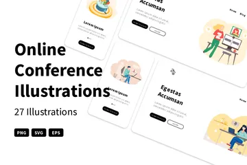 Conferencia en línea Paquete de Ilustraciones