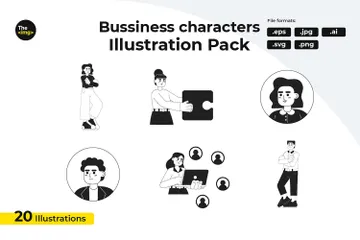 Confident Businessman Illustration Pack