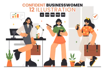 Confident Businesswomen Illustration Pack