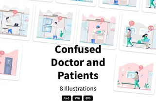 Confused Doctor And Patients