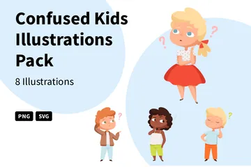 Confused Kids Illustration Pack