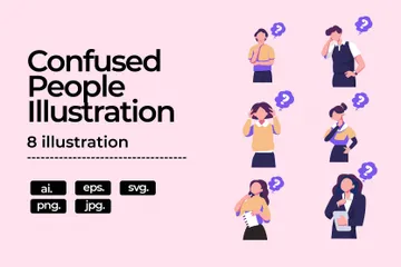 Confused People Illustration Pack