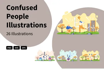 Confused People Illustration Pack