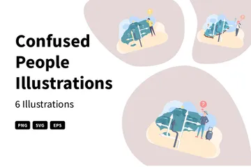 Confused People Illustration Pack