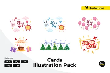 Congratulations Ecards Greeting Cards Illustration Pack