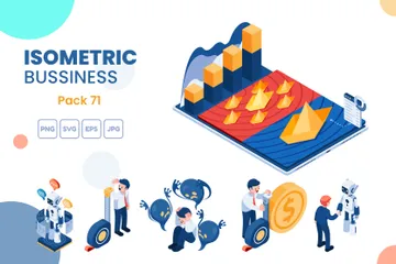 Conjunto de conceitos de negócios isométricos 71 Pacote de Ilustrações