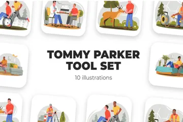 Conjunto de ferramentas Tommy Parker Pacote de Ilustrações