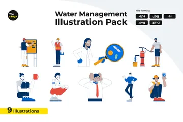 Conservation d'eau Illustration Pack