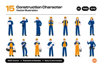 Construction Character Illustration Pack