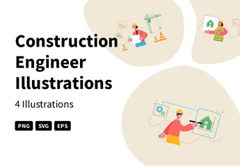 Construction Engineer Illustration Pack