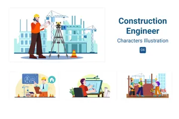 Construction Engineer Illustration Pack