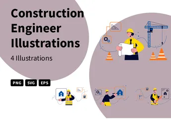 Construction Engineer Illustration Pack