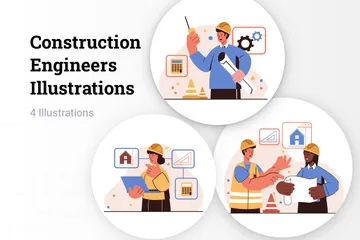 Construction Engineers Illustration Pack