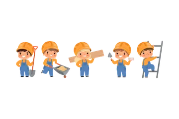 Construction Little Kids Illustration Pack