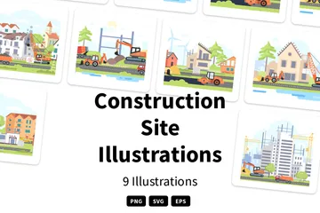 Construction Site Illustration Pack