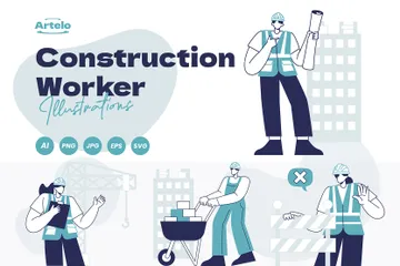 Construction Worker Illustration Pack