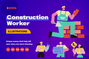 Construction Worker Illustration Pack