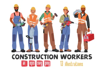 Construction Workers Illustration Pack