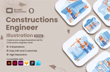 Constructions Engineer Illustration Pack