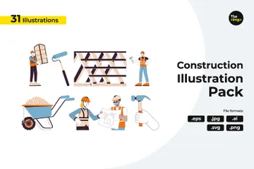 Contratistas Constructores Paquete de Ilustraciones