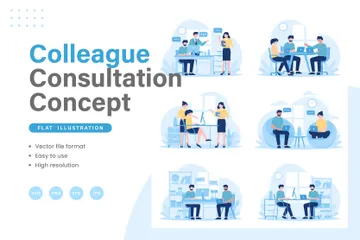 Consultation entre collègues Pack d'Illustrations