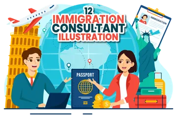 Consultor de inmigración Paquete de Ilustraciones