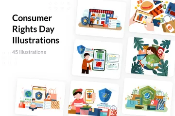 Consumer Rights Day Illustration Pack