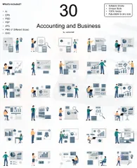 Contabilidad y Negocios Paquete de Ilustraciones