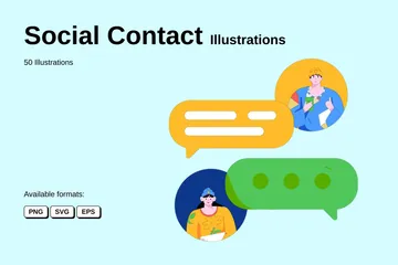 Contact social Pack d'Illustrations