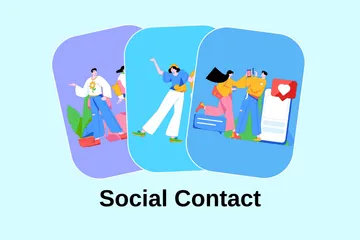 Contact social Pack d'Illustrations