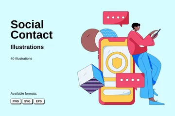 Contact social Pack d'Illustrations