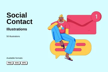 Contact social Pack d'Illustrations