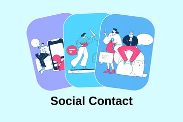 Contact social Pack d'Illustrations