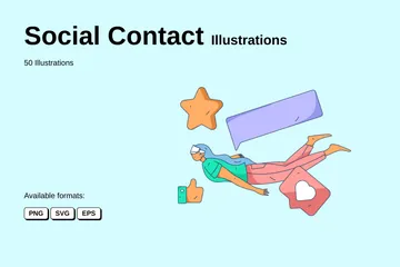 Contact social Pack d'Illustrations