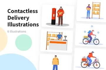 Contactless Delivery Illustration Pack