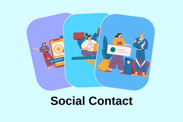 Contacto social Paquete de Ilustraciones