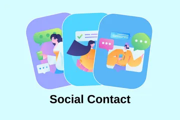 Contacto social Paquete de Ilustraciones