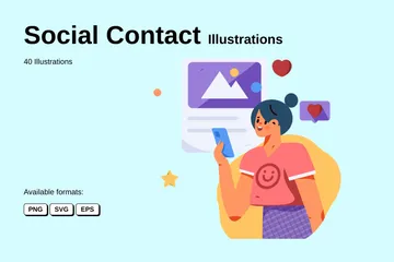 Contato social Pacote de Ilustrações