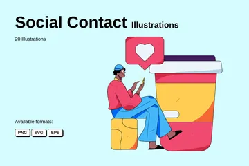 Contato social Pacote de Ilustrações