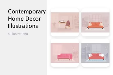 Contemporary Home Decor Illustration Pack