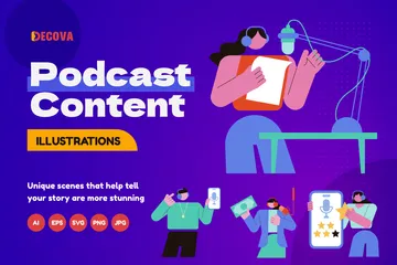 Contenido del podcast Paquete de Ilustraciones