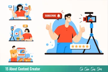 Content Creator Activities Illustration Pack