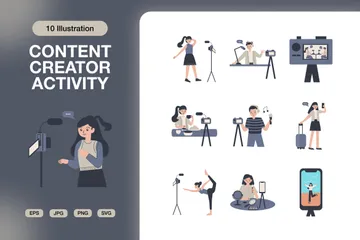 Content Creator Activity Illustration Pack