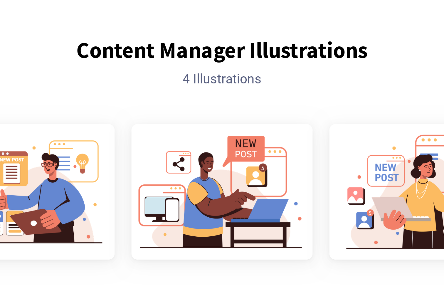 Content Manager Illustration Pack 4 Business Illustrations SVG, PNG