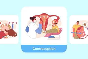 Contracepção Pacote de Ilustrações