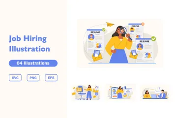 Contratação de emprego Pacote de Ilustrações