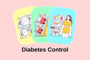 Controle do diabetes Pacote de Ilustrações