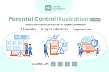 Controle dos pais Pacote de Ilustrações